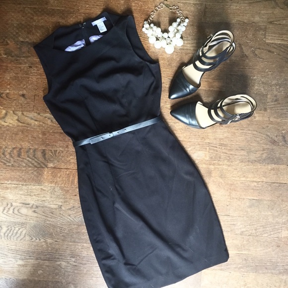 black tailored work dress